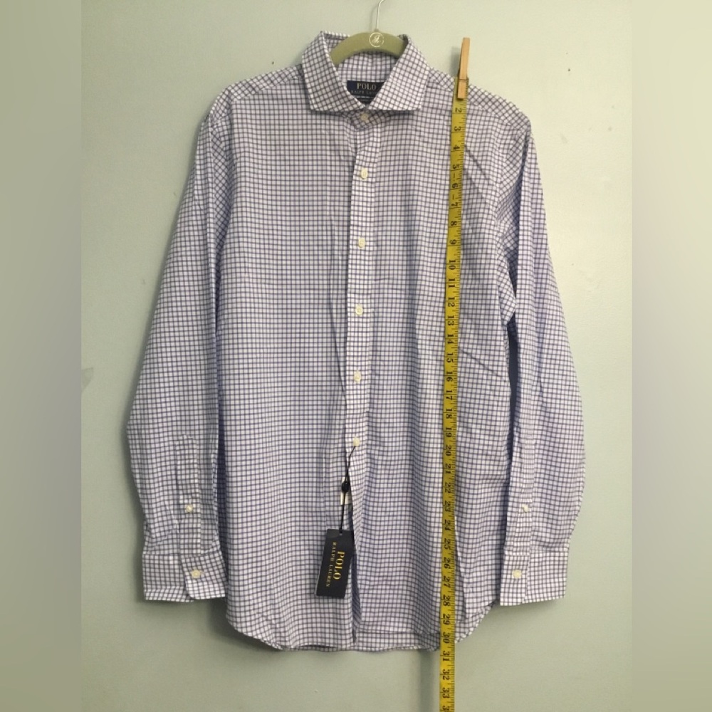Ralph Lauren Men's Purple Checkered Dress Shirt
